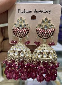 Latest Designer Indian Wholesale Jewelry of Jhumka Kundan Earrings New Collections for Women's Stylish Earrings Collection 2024 - Product Image 4
