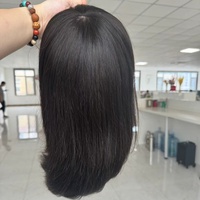Perruque en Soie PU Silicone Printemps, Couleur Naturelle, Style BOB, Cheveux Humains Vierges Européens Remy, Sans Colle, Médicale, pour l'Alopécie