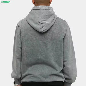 Sweat-shirts unisexes à manches régulières en molleton de coton imprimé de haute qualité / French Terry, confortables, à épaules tombantes, délavés à l'acide, respirants - Product Image 3
