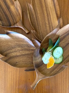 Plateau de service en bois d'acacia écologique à 4 sections, design feuille - Product Image 3