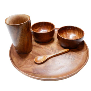 Ensemble de table à dîner en bois Serveur en bois - Product Image 1