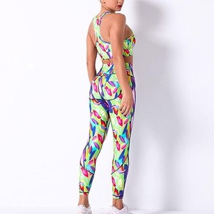 Venta caliente sublimación personalizada ropa de gimnasio conjunto de Yoga 2 uds Top corto sin costuras para mujeres de talla grande entrenamiento nueva llegada conjuntos de Fitness - Product Image 4