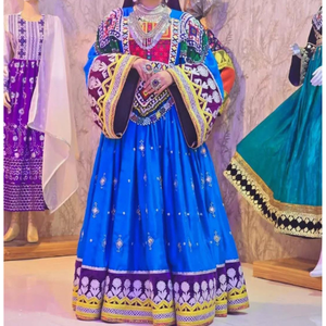 Robe de mariée afghane traditionnelle de haute qualité pour les femmes Original Afghan Kuchi Style broderie parole longueur dentelle bouton de fermeture éclair - Product Image 3