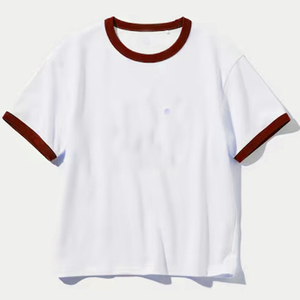 AIRism Surdimensionné Ringer 100% AIRism Coton Logo Personnalisé T-shirt - Product Image 3
