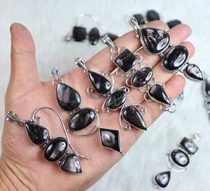 จี้พลอยสีเงินโบฮีเมียนประกายวิบวับสำหรับทำเครื่องประดับทำเครื่องประดับชุดฝังหนามเตยเครื่องประดับเงิน - Product Image 6