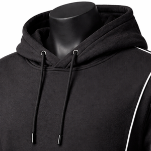 Conjunto Deportivo Personalizado en Negro |   Sudadera con Capucha y Pantalones Deportivos de Poliéster y Algodón |   Chándal Deportivo Unisex OEM ODM - Product Image 5