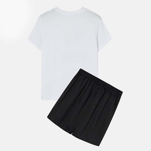 Nueva llegada Hombre Ropa Deportiva gimnasio Casual sólido camisa corta 2 piezas pantalones cortos traje venta al por mayor logotipo bordado hombres camiseta conjunto - Product Image 2