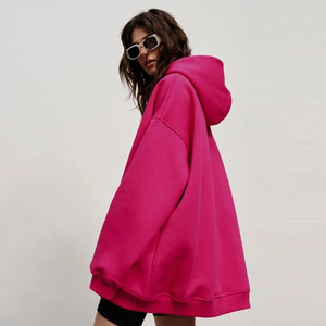 Sweat à capuche pour femme en mélange polyester/coton, manches longues, coupe oversize, broderie chenille premium, logo cœur, streetwear d'hiver, vêtements décontractés - Product Image 2