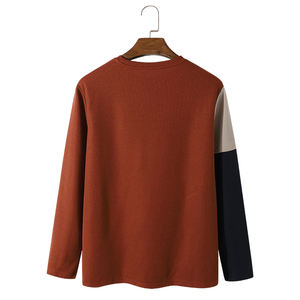 Camiseta transpirable de corte regular de algodón Premium con diseño de logotipo personalizado, camisetas de manga larga con cuello redondo para hombre, ropa de moda para exteriores - Product Image 6