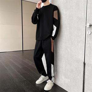 Hombres Baggy Sweat suits 100% Cotton Hoodie Hombres Joggers Suit Flared Sweatpants and Hoodie Set - Product Image 1