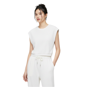 ชุดเซ็ตเสื้อกล้ามแขนกุดผ้าริบเนื้อฝ้ายแท้ 100% ลายทางสำหรับผู้หญิง ขายส่ง กางเกงขาสั้นทรงเข้ารูป สไตล์ลำลอง ทันสมัย เรียบง่าย แห้งเร็ว รับผลิตแบบ OEM ODM - Product Image 1