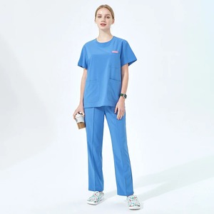 Uniformes de enfermera de cuello redondo Doctor Medical Scrub Set Durable Pet Hospital Traje de enfermería Ropa de pediatría dental - Product Image 5