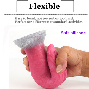 CEROHS安全液体シリコンアナルディルド大きな舌の形をしたペニスアナルプラグプッシーマッサージャー大人のおもちゃ男性女性吸盤付き - Product Image 3