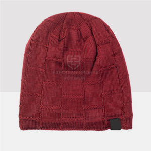 Venta al por mayor logotipo personalizado estilo de moda de alta calidad transpirable impermeable Unisex invierno Jacquard gorros de punto sombreros - Product Image 2