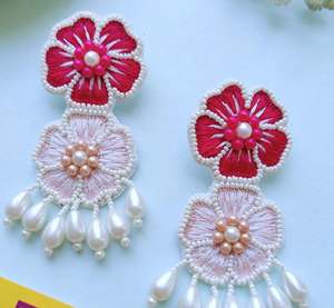 Heart Beads <b>Mirror</b> And Glass Drops Hand Custom Multi <b>Beaded</b> Earrings Women Festive Party Jewelry Best Price <b>Beaded</b> Earrings - Product Image 5