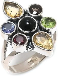 Anillo de Compromiso, Boda o Fiesta, Clásico, Hecho a Mano, de Plata de Ley 925 con Turquesa en Engaste de Puntas, con Certificado de Terceros, Moderno - Product Image 4