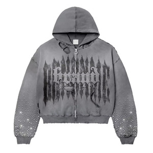 Sudadera con capucha de invierno para adultos unisex de secado rápido con hombro caído logotipo personalizado bordado 100% algodón liso teñido colores sólidos - Product Image 5