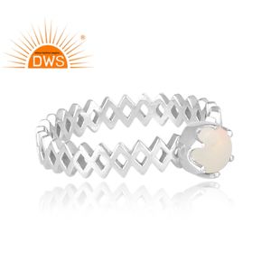 แหวนพลอยโอปอลจากเอธิโอเปียธรรมชาติทำจากเงินสเตอร์ลิง925คุณภาพดีที่สุดผู้ผลิตเครื่องประดับตามสั่ง - Product Image 3