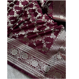 Nuevo Saree de Seda Mashru Kataan Tejido a Mano, Seis Yardas, para Fiesta, Elegante, Tradicional, Indio, Nupcial, Étnico, de Secado Rápido - Product Image 1