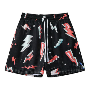 Shorts de sport basiques 2025 en maille 100 % polyester respirante à séchage rapide, style urbain, avec logo personnalisé imprimé, pour hommes, confortables, à taille élastique - Product Image 1