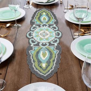 Christmas Decorative and Leaves Design <b>Beaded</b> Runner <b>Placemat</b> Dining Table Fancy Mat Handmade Decorative Runners for Wedding - Product Image 1
