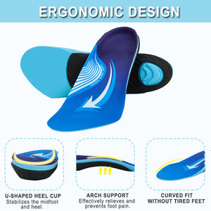 Inserts de soutien pour l'arthrite Soulager la douleur arthritique Fasciite plantaire Semelles intérieures Soulagement de la douleur au talon Orthèses 3/4 Longueur Semelle intérieure - Product Image 4