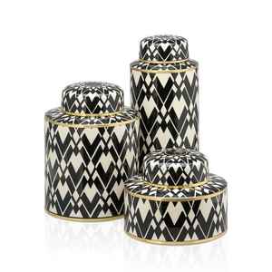 สติกเกอร์เคลือบสีขาว3ขนาดกล่องโลหะจัดเก็บอาหารดีไซน์แบบอินเดีย - Product Image 1