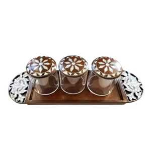 Juego de Recipientes Decorativos Hechos a Mano con Incrustaciones de Nácar, Caja de Almacenamiento de Alimentos Acrílica para Dulces, Frutos Secos y Decoración Festiva Elegante - Product Image 3