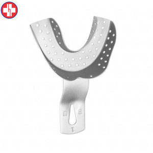 Bandeja de impresión dental inferior con borde perforado XXS Tamaño 55mm x 47mm Acero inoxidable - Product Image 1