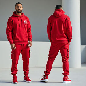 2025 Men Pullover Hoodie & Baggy Pants / Oversized Cotton High Quality Heavyweight Tracksuit / <b>Wide</b> <b>Leg</b> <b>Cargo</b> Straight Pants - Product Image 6