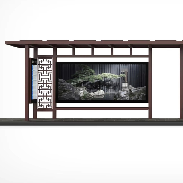 High Quality Full Color Rectangle Aluminum Frame Waterproof Sustainable Solar Energy Panels Smart Creative Bus Shelter LED LCD
