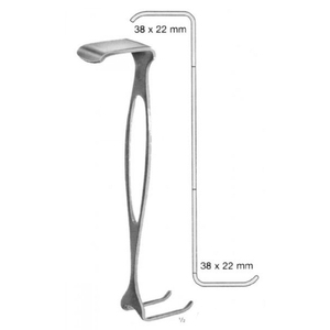 Retractor Manual de Doble Extremo Czerny, Hoja Sólida de 2 Puntas, Gancho de 180 mm, Instrumento Quirúrgico de Acero Inoxidable - Product Image 1