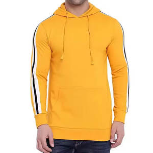 Sudadera con capucha de lana merino para hombre ligera personalizada Otoño Invierno manga larga capucha amarilla nuevo diseño Terry Material ODM suministro - Product Image 1