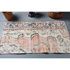 Vintage 2.5 X 4.7ft grande surface tapis turc classique 4m Rectangle Patchwork Design rose bleu laine jonc de mer matériel Latex tapis de chambre - Product Image 3