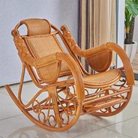 Fauteuil à bascule en rotin tressé de luxe moderne, idéal pour la cour et le parc – Chaise longue de jardin de rêve