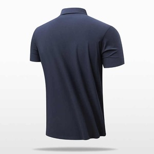 Polo chemise Senior sens hommes affaires sans couture glace soie T-shirt hommes revers haut ample mode manches courtes Fitness - Product Image 6