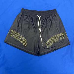 Pantalones cortos de malla gruesa con logotipo de bordado corto de marca personalizados de OSTROWEARS ENTERPRISES - Product Image 4