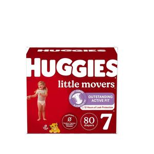 Huggies Little Movers Tamaño 7 (41 + Lbs) Pantalones desechables Pañales para bebés 80 Count XXXL Pad Pull up Type - Product Image 1