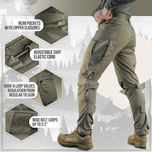 Personalizable Unisex hombres de talla grande de nailon al aire libre táctico Casual pantalones tejidos a prueba de viento transpirable impermeable frente plano invierno - Product Image 5