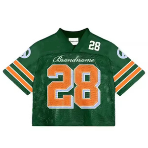 Possédez votre numéro de nom d'équipe maillot d'été respirant grande taille uniforme de football américain maille col en V transfert de chaleur imprimé classique - Product Image 4