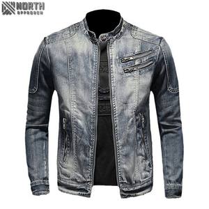 Veste en jean pour hommes tendance vintage de haute qualité avec fermeture éclair veste polaire d'hiver à la mode avec matériau en duvet nouvel état - Product Image 1