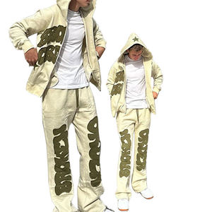 Mejor precio Sudadera con capucha Pantalones de chándal Conjuntos de Jogger Pantalones cargo 100% Algodón Chándales Unisex Trajes de chándal Conjunto de 2 piezas Chándales al por mayor - Product Image 1