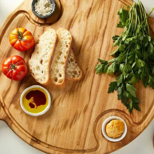 Tabla de cortar de madera de teca maciza con material de calidad alimentaria duradero y ecológico de color natural para utensilios de cocina - Product Image 2