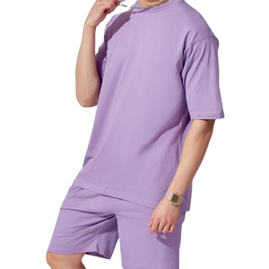 Ensemble 2 pièces de t-shirt à manches courtes pour hommes de la meilleure qualité dernier modèle de service OEM à motif solide - Product Image 6