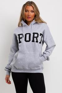 Premium Quality Regular Fitted Whole Sale Vintage Streetwear <b>Grey</b> Color Solid Plain Blank Chenille Hoodie <b>Sweatshirts</b> for Women - Product Image 4