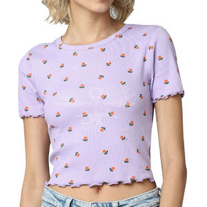 เสื้อครอปสตรีสีทึบเสื้อครอปท็อปสีพื้น - Product Image 1