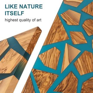 Planche à découper en bois d'acacia et résine époxy pour charcuterie Planche à fromage en bois de bambou en résine océanique pour la décoration de la cuisine et du restaurant - Product Image 5