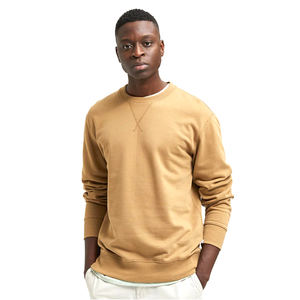 Tendance chaude hommes sweat français éponge équipage polaire couleur unie vêtements de rue sweat pour hommes bambou coton tricoté pull - Product Image 3