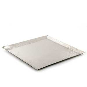 Plateau de service et de rangement rectangulaire en métal argenté pour la décoration moderne de la maison, organisateur personnalisé en terre cuite fait main - Product Image 5