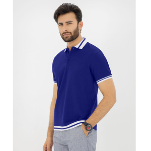 Polo de algodón azul, gran oferta, novedad, polos para hombre, venta al por mayor, Polo informal liso de alta calidad con logotipo personalizado para hombre - Product Image 2